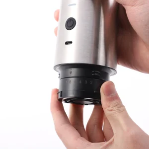 Portable Stainless Steel Coffee Grinder with Ceramic Core USB Battery Powered for Household Outdoor Use