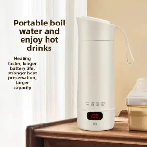 Portable Stainless Steel Electric Kettle with Digital Multi Stage Temperature Control 400ml Capacity for Travel & Office Use
