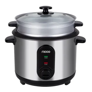 Portable Stainless Steel Electric Rice Cooker 0.6L to 2.8L Capacity with Measuring Cup Paddle Accessories for Household Use