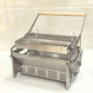 Portable Stainless Steel Flip Charcoal Grill Foldable Tabletop BBQ Grill for Outdoor Camping & Picnic