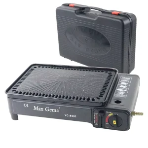 Portable Steel Butane Outdoor Camping Gas Stove BBQ Grill for Campsite Wilderness Adventures