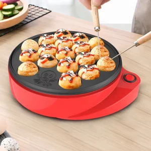 Portable Takoyaki Makers Octopus Shaped Non Stick Light Smoke Healthy 220V Electric Small Ball Baking Machine for Household Use