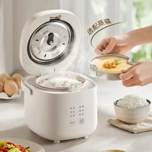 Portable Travel Electric Mini Rice Cooker for 1-2 People With Nonstick Coating Inner Pot Digital Rice Cooker