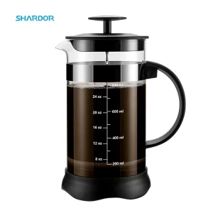 Portable Travel French Press Coffee Maker Glass French Press With BPA Free Plastic Flame