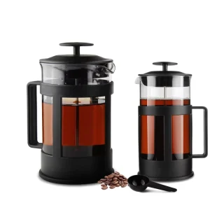 Portable Travel French Press Coffee Maker Glass French Press With BPA Free Plastic Flame