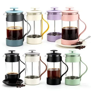 Portable Travel French Press Coffee Maker Multi capacity Camping Coffee Glass French Press with Foldable Handle