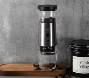 Portable USB Lithium Battery Ceramic Burr Coffee Grinder with 100g Capacity for Outdoor Household Use