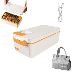 Portable Wireless Electric Heating Lunch Box Rechargeable Insulated Food Warmer Food Container for Home and Outdoor Use