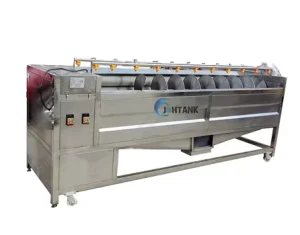 Potatoes Washing Cleaning Brush Type Washer and Peeler Machine