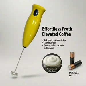 Powerful Electrical Milk Frother with Stand Handheld Stainless Steel Eco Friendly Reusable Design Milk Foamer