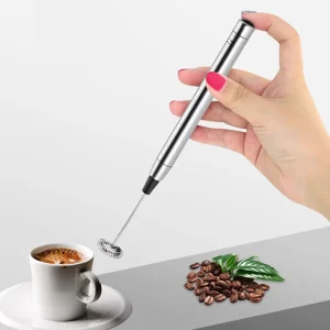 Powerful Handheld Milk Frother Battery Operated Stainless Steel Drink Mixer Stainless Steel Milk Frother for Milk Coffee
