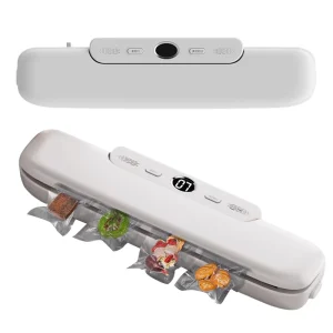 Powerful and Compact Vacuum Sealer Machine Dry Wet Modes Quick Sealing One Touch Automatic Food Sealer for Freshness Storage