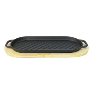 Pre Seasoned Black Cast Iron Grill Pan Food Safe for Roasting saute Vegetables Electric Gas and Induction Cooktops