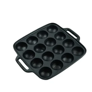Pre Seasoned Cast Iron Cookware Set Including Poffertjes Pancake Balls Takoyaki Muffin Maker Square Roasting Baking Fry Box