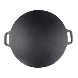 Pre seasoned Stove Top Grill Pan 14.5 Inches Stake Pizza Pancake Omelet Crepe Maker Griddle Pan with Spreader Spatula Brush