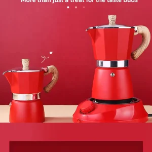 Premium Manual Aluminum Moka Pot 300ml 6-Cup Aluminum Espresso Maker Classic Octagonal Coffee Maker Pot