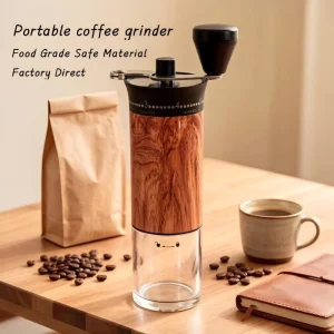 Premium Manual Wooden Coffee Grinder Portable Hand Coffee Bean Grinder for Travel Use Coffee Mill