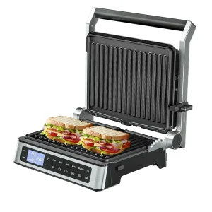 Press Grill Indoor Grill Sandwich Maker with Temperature Control 4 Slice Non stick Versatile Grill