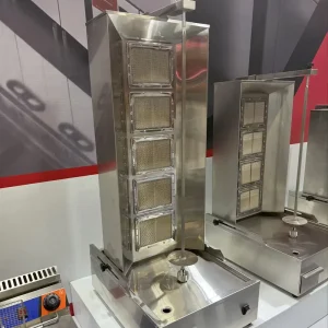 Price 5 Burners Rotisserie Grill Kebab Machine Vertical GasTurkish Chicken Doner for Kitchen Restaurant