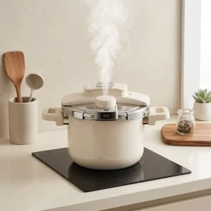 Private Label 18cm Large Capacity with 430 Stainless Steel Base and Enamel Pressure Cooker Multifunctional Induction Pot
