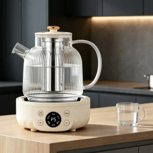 Professional 1.8L Borosilicate Glass Electric Kettle 500W Fast Boiling Water Kettle with Auto Shut-off & Boil Dry Protection