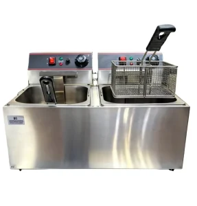 Professional 13L*2 Stainless Steel Commercial Grade Deep Fryer 3250W*2 Catering Equipment