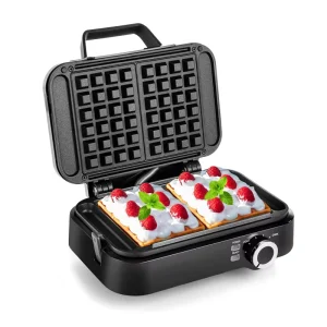 Professional 2 Slice Sandwich Maker Electric Non Stick Mini Waffle Maker Smokeless 1200W Stainless Steel Temperature Control