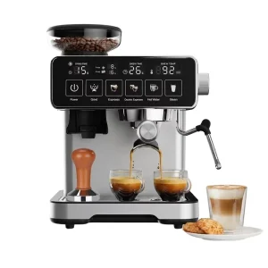 Professional 20 Bar Espresso Machine with Grinder Portable Stainless Steel Coffee Maker for Home Hotel Cappuccino & Latte