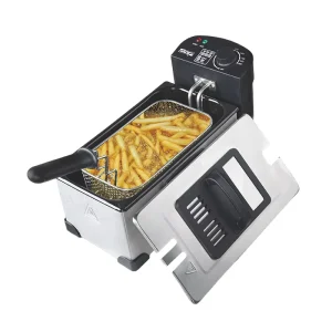Professional 2200W High Power Electric Deep Fryer French Fry Machine Multifunctional Home Use Stainless Digital Double Square US