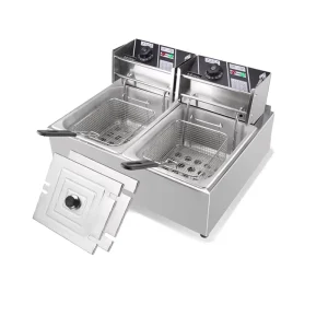Professional 220V 6L Stainless Steel Electric Chicken Fryer Machine Commercial Kitchen Equipment 12L for Restaurants