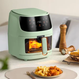 Professional 5L Air Fryer 1350W High Power with View Window Non Stick Basket Commercial Grade for Restaurant Hotel Dormitory