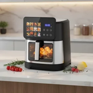 Professional 9.5L Large Capacity Air Fryer Digital Touch Screen Dual Heating Air Fryer Oil Free Smart Air Fryer Oven