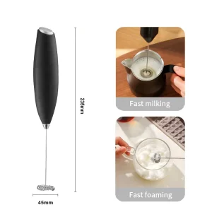 Professional AA Battery Handheld Portable Blender Milk Frother MF460 Stainless Steel 304 Single Spring Whisk One-Touch Lock