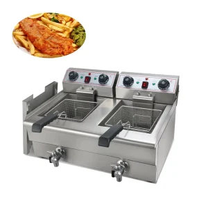 Professional CE Certified 10L Electric Stainless Steel Deep Fryer 2 Tanks 220V Home & Restaurant Use
