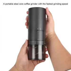 Professional Commercial Electric Coffee Grinder Plastic Stainless Steel Burr Touch Control USB Rechargeable Portable 20g