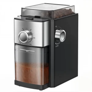 Professional Commercial Electric Coffee Grinder for Espresso Beans Stainless Steel Flat Burr Household & Hotel Use