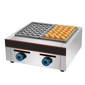 Professional Commercial Japanese Electric Double Plate Gas Takoyaki Machine