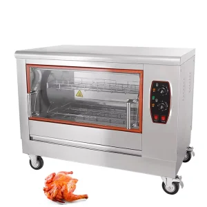 Professional Commercial Stainless Steel Vertical Chicken Rotisserie Oven with Grill Broiler Combo 3 6 9 Rod Capacity