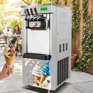 Professional Commercial Use Air Cooling Vertical Three Flavors Ice Machine Milk Based Soft Serve Maker