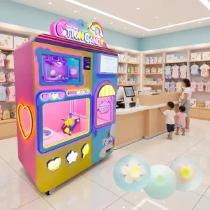 Professional Custom Cotton Candy Vending Machine Fairy Floss Maker Commercial High Tech Vending Machine