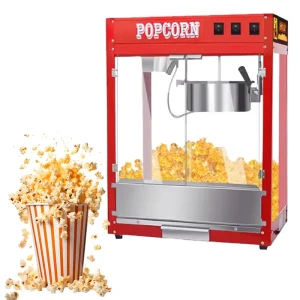 Professional Electric Commercial Popcorn Machine Maker 8oz Hot Air Automatic Popcorn Making Machine for Events Cinema Parties
