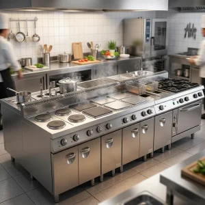 Professional Electric Stainless Steel Commercial Griddle 10L Capacity Gas Range with Built in Multi Burner Oven for Kitchen