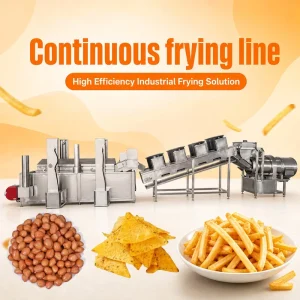 Professional Frying Machine Meat Food Processing Line Fish Steak Ball Meat Chicken Nugget Automatic Deep Frying Machine