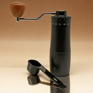 Professional Hand Coffee Mill Adjustable Manual Burr Grinder Espresso Pour Triple Bearing Zero Wobble Design Metal Construction