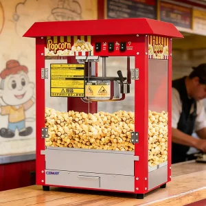 Professional Large capacity 110V/220V Red Roof Popcorn Machine Suitable for Food Streets