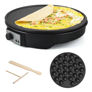 Professional Nonstick Electric Crepe and Pancake Maker Portable Auto Temperature Control Household and Commercial Use Machine