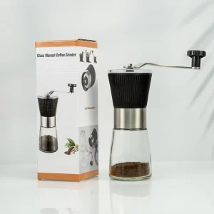 Professional Portable Manual Coffee Grinder Hand Crank Stainless Steel Stepless Adjustable Burr Coffee Beans 40g Capacity Home