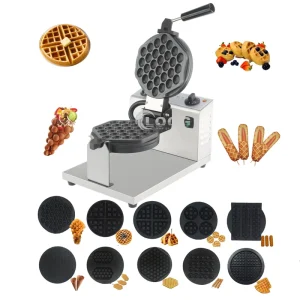 Professional Restaurant Equipment Interchangeable 110V 220V Plate Waffle Maker Hongkong Egg Bubble Waffle Machine Direct Factory