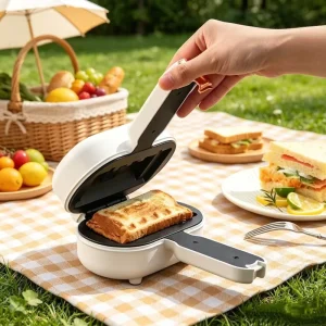 Professional Supplier Double Sided Independent Heating Baking Tray Sandwich Machine Easy to Grip with One Hand