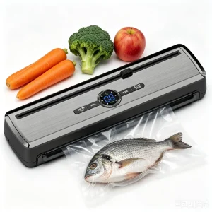 Professional Vacuum Sealer Machine for Home Use Strong Suction Built in Cutter Roll Countdown Timer Food Packaging